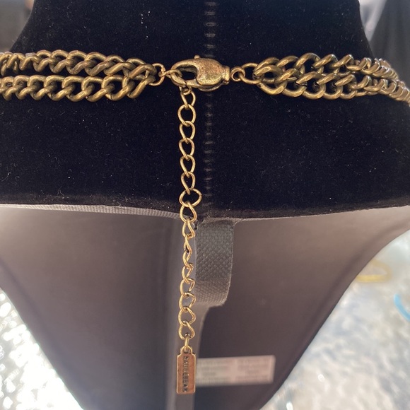 BaubleBar crystal collar statement necklace green/teal/rose red colorful bling - Picture 4 of 5